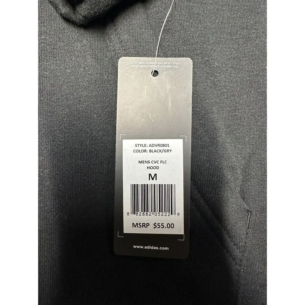 NWT Adidas Golf Black Gray Fleece Hoodie‎ Sweatshirt ADVR0801 Men's Size M